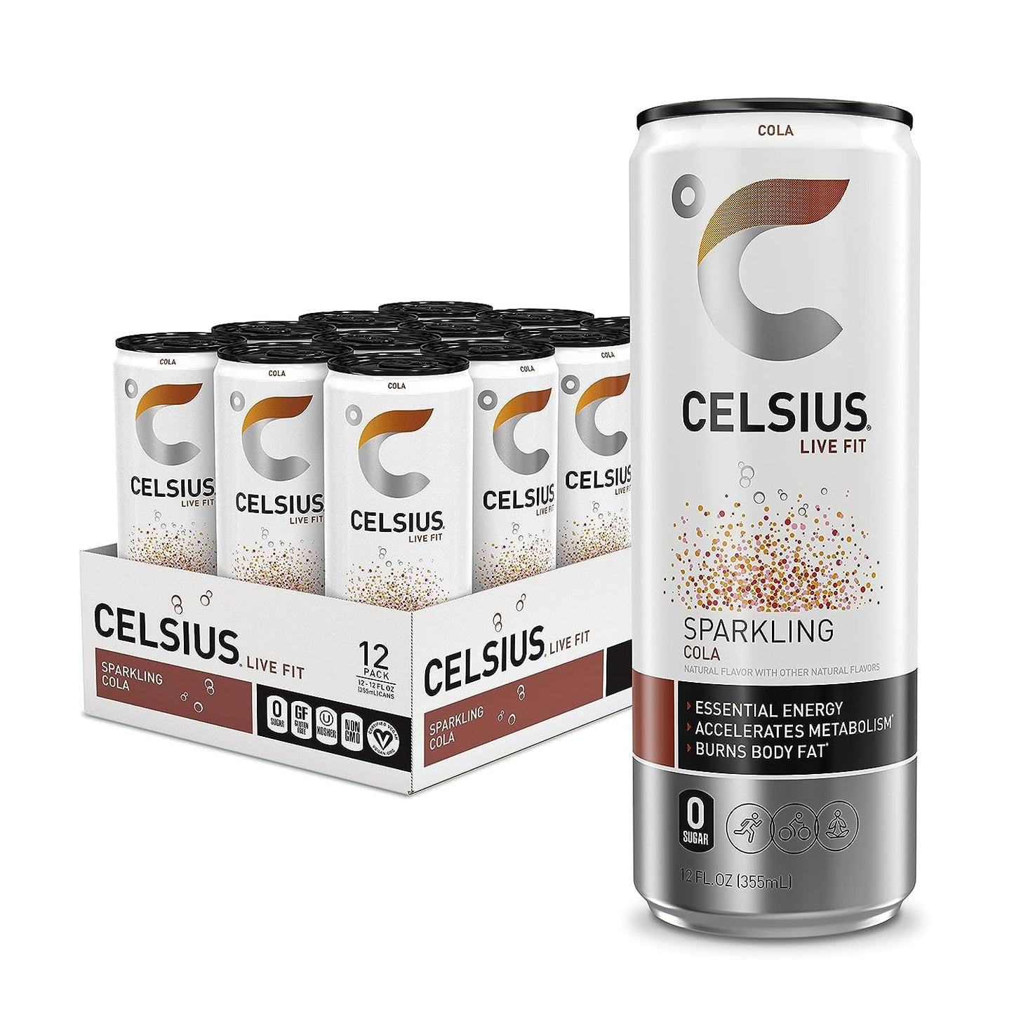 Celsius Energy Drink - Sparkling Essential Fitness Drink - 12x355ml