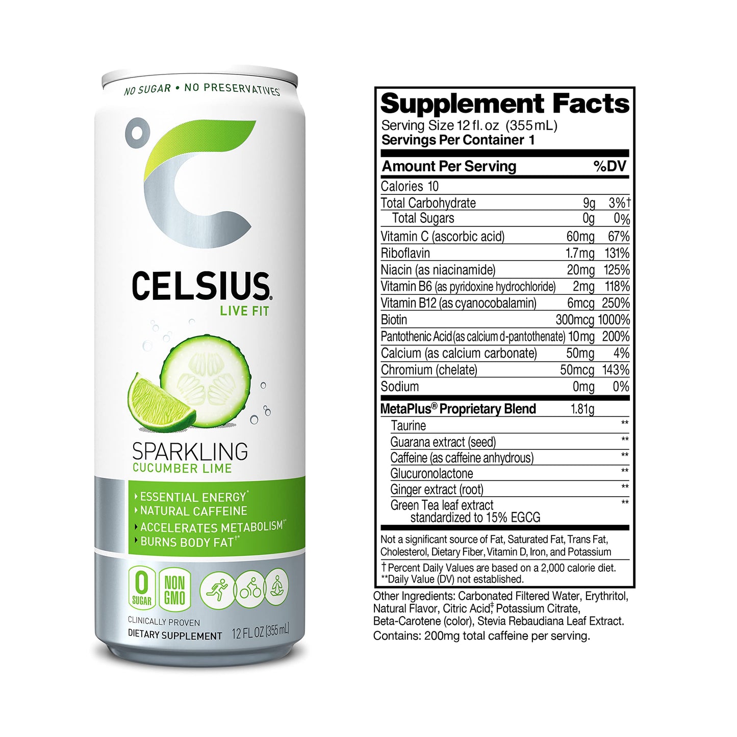 Celsius Energy Drink - Sparkling Essential Fitness Drink - 12x355ml