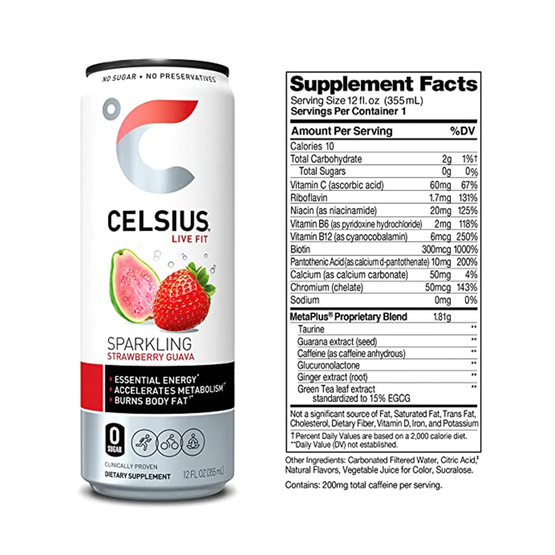Celsius Energy Drink - Sparkling Essential Fitness Drink - 355ml