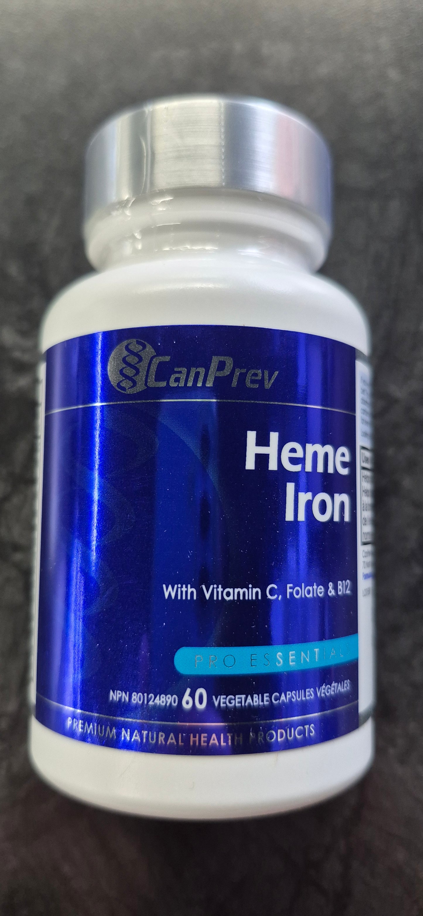 CanPrev- Heme Iron with Vitamin C, folate et B12 -60 Vcaps