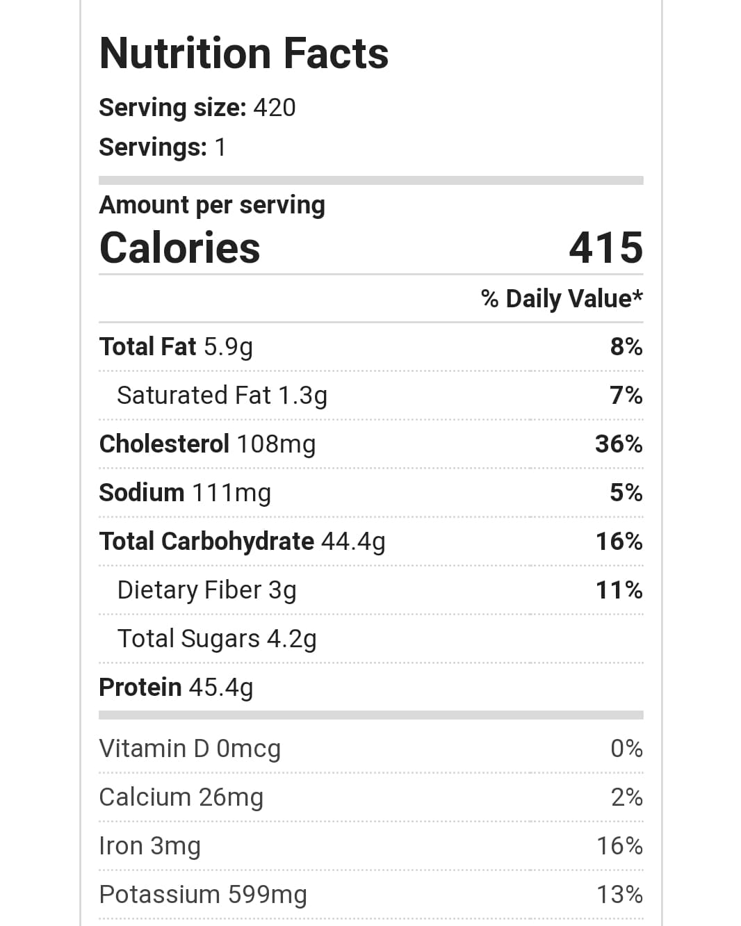 Hulk Meal - Shredded Chicken - 420g