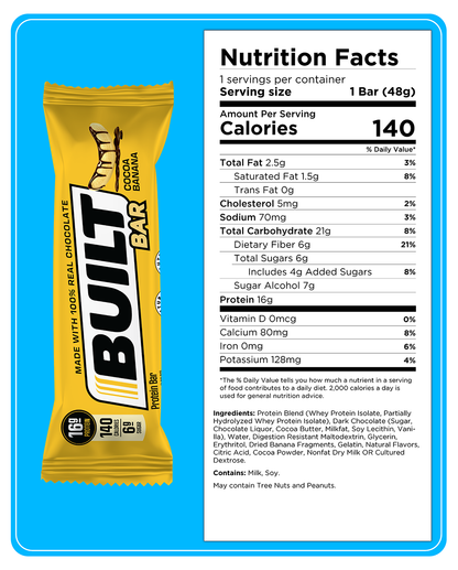 Built Protein Bar - 100% Real Chocolate - Zero Guilt 49g