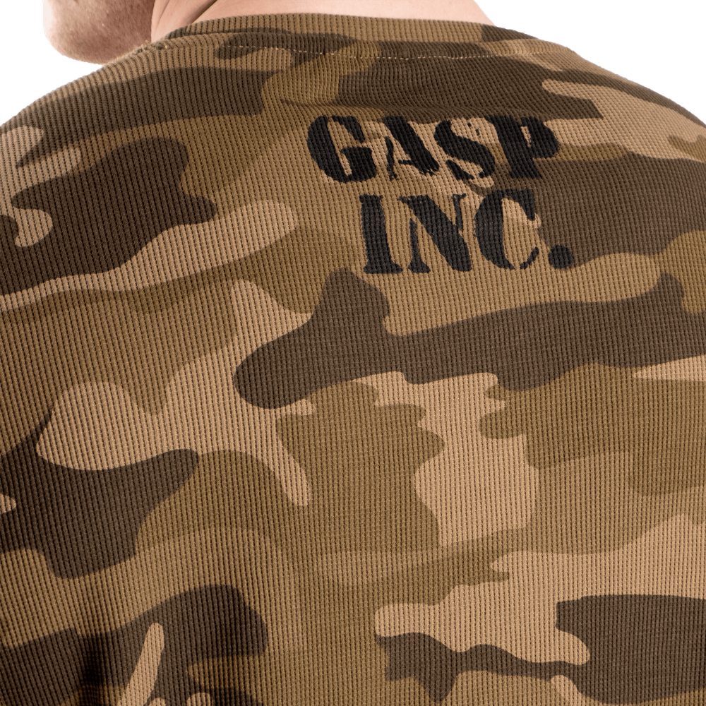 Gasp Thermal Gym Sweater Green Camoprint