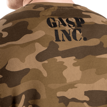 Gasp Thermal Gym Sweater Green Camoprint