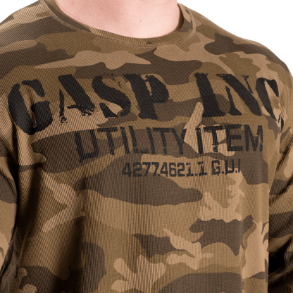 Gasp Thermal Gym Sweater Green Camoprint