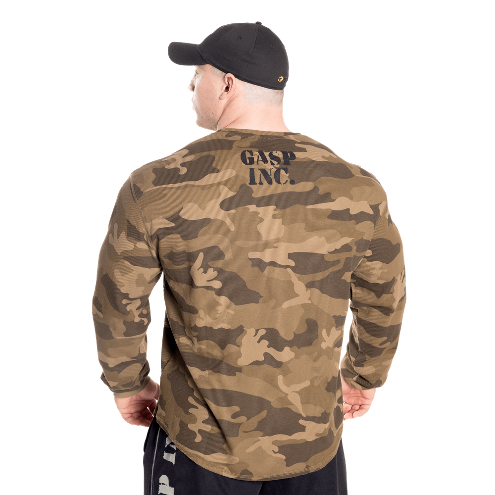 Gasp Thermal Gym Sweater Green Camoprint