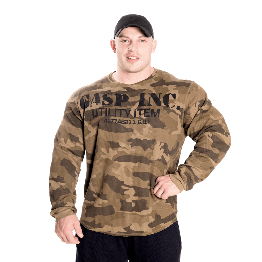Gasp Thermal Gym Sweater Green Camoprint