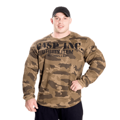 Gasp Thermal Gym Sweater Green Camoprint