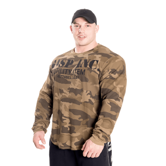 Gasp Thermal Gym Sweater Green Camoprint