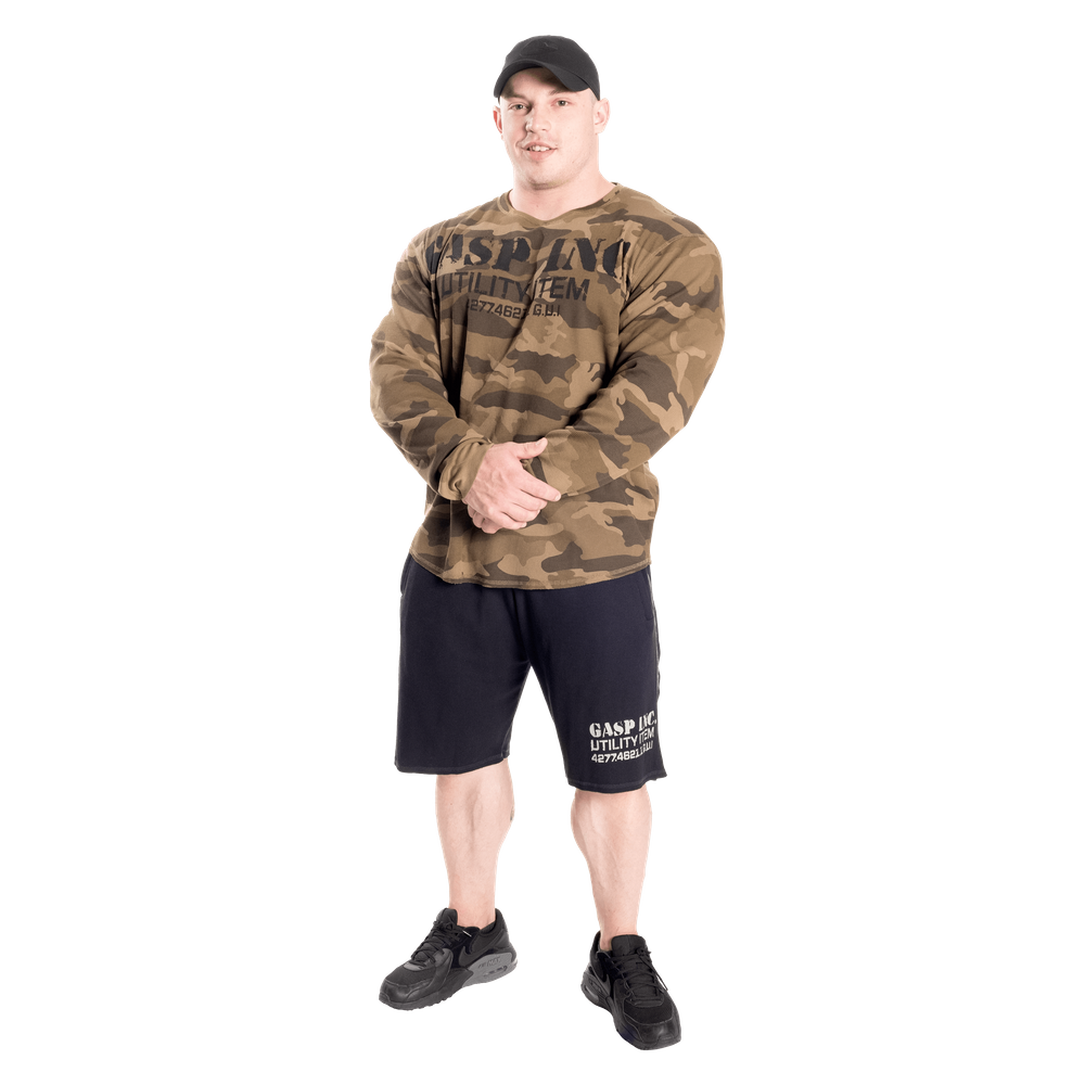 Gasp Thermal Gym Sweater Green Camoprint