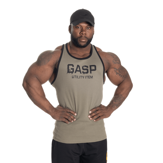 Gasp Ribbed T-Back Washed Green