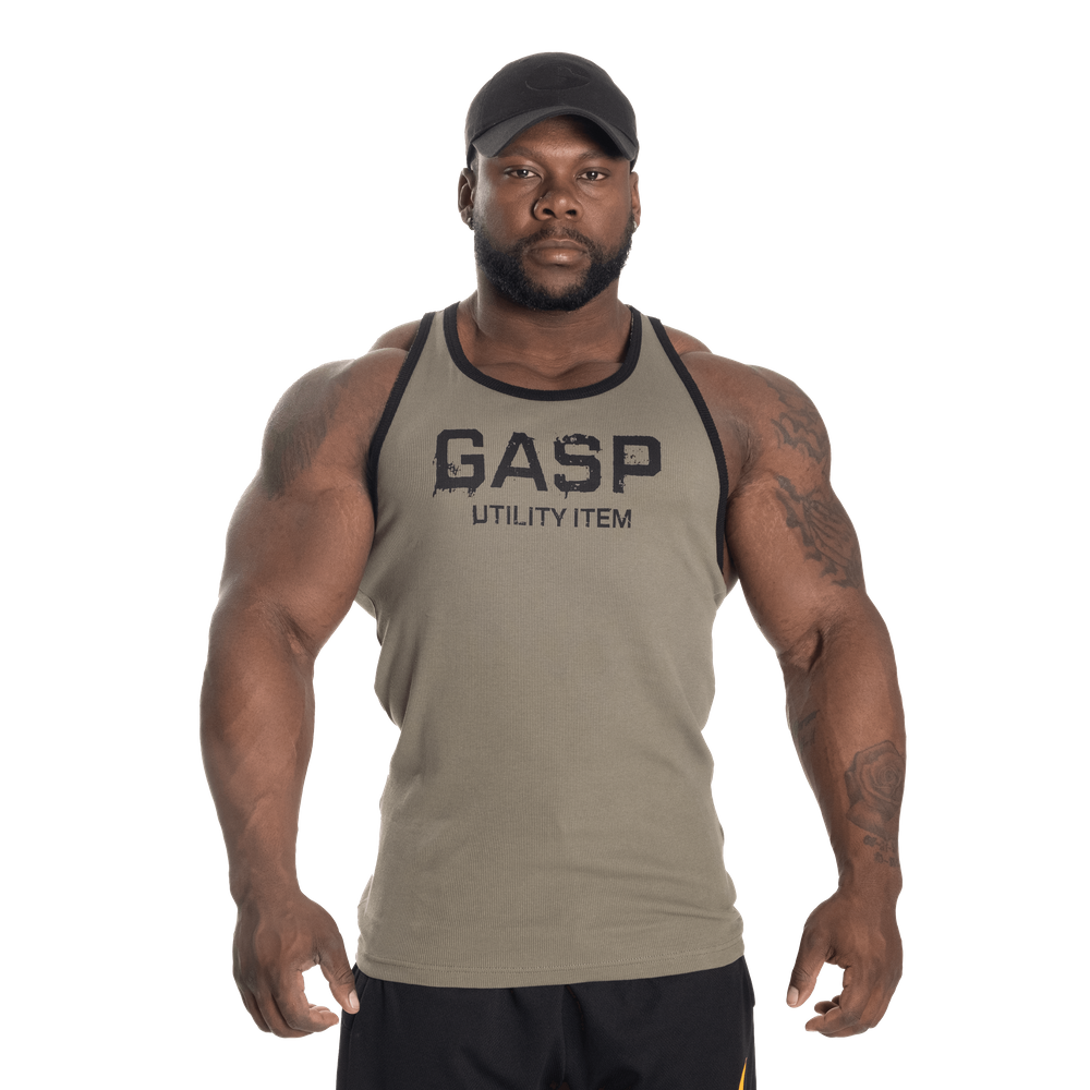 Gasp Ribbed T-Back Washed Green