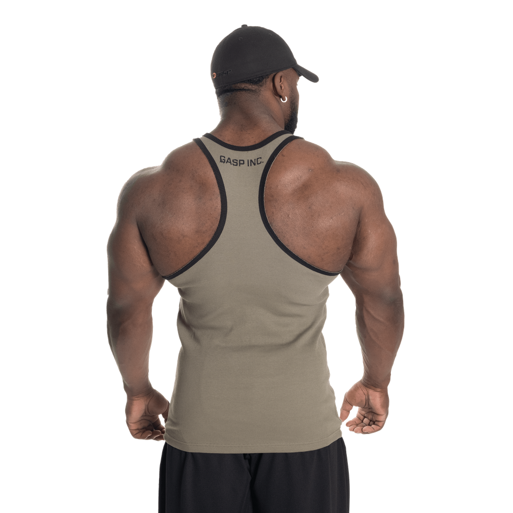 Gasp Ribbed T-Back Washed Green