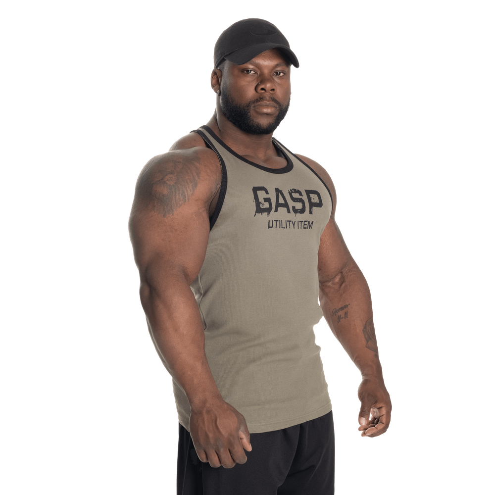Gasp Ribbed T-Back Washed Green