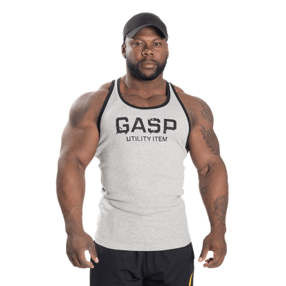 Gasp Ribbed T-Back Grey Melange