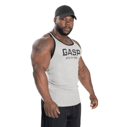Gasp Ribbed T-Back Grey Melange