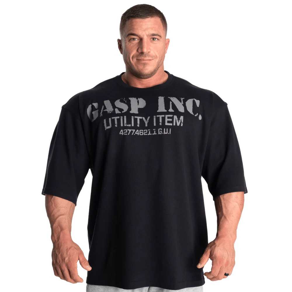 Gasp Iron Thermal Tee Asphalt