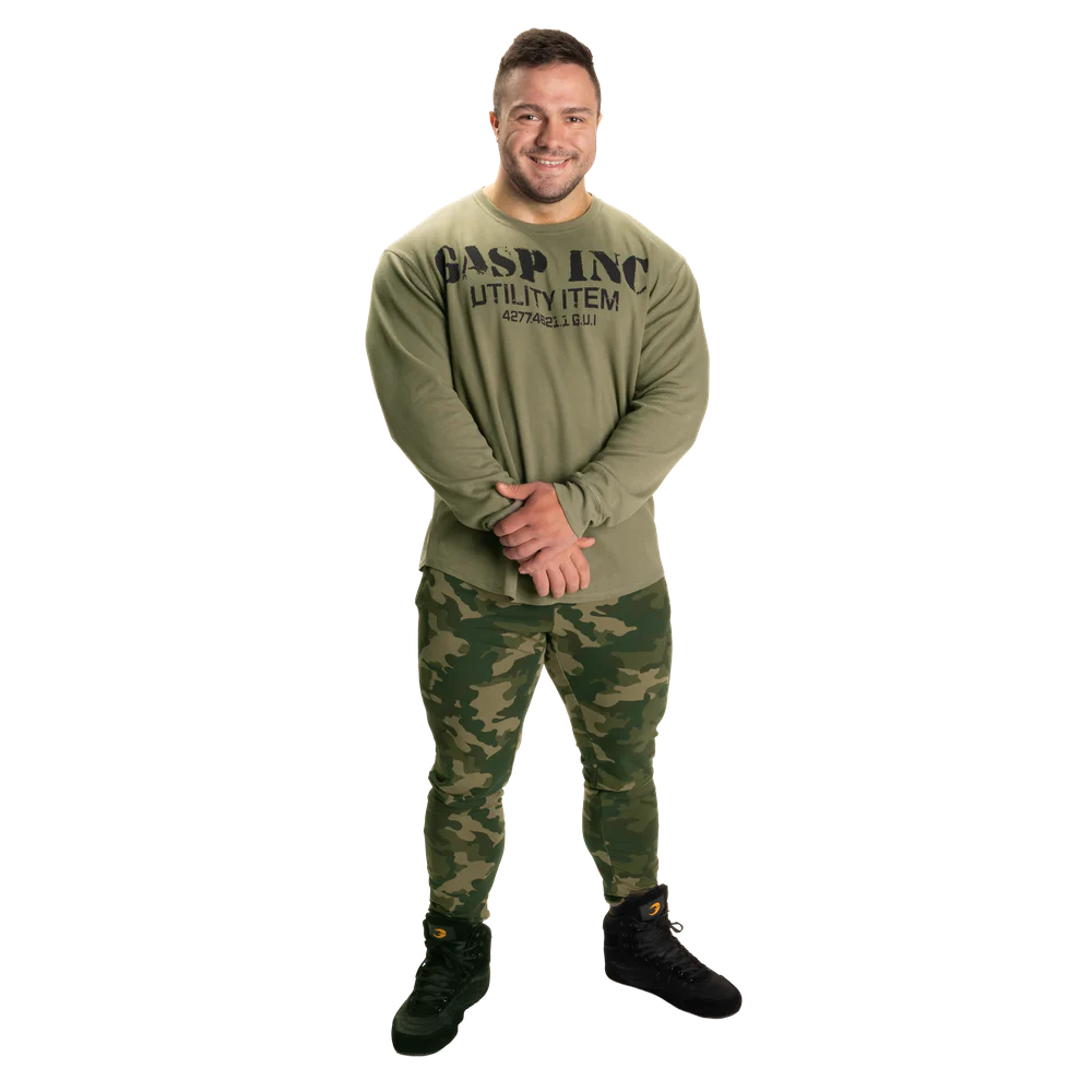 Gasp Thermal Gym Sweater Washed Green