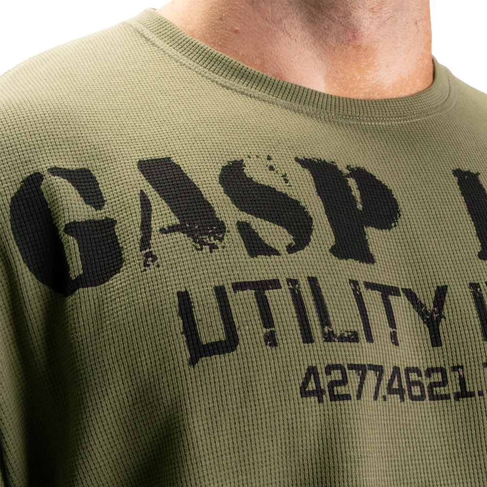 Gasp Thermal Gym Sweater Washed Green