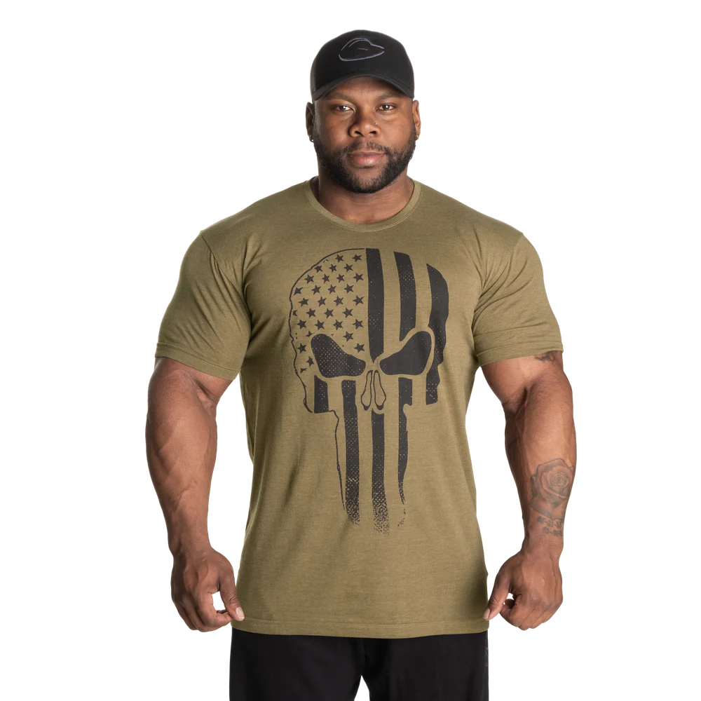 Gasp Skull Standard Tee Army Green Melange
