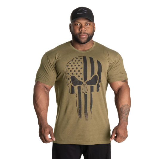 Gasp Skull Standard Tee Army Green Melange