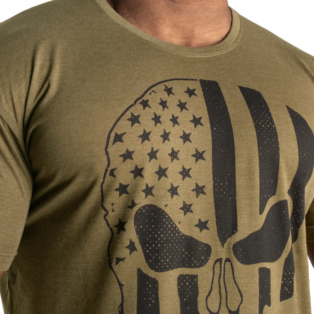 Gasp Skull Standard Tee Army Green Melange