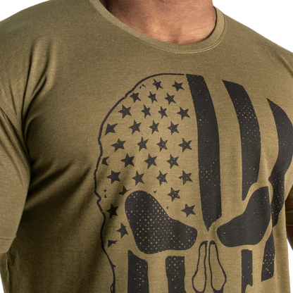 Gasp Skull Standard Tee Army Green Melange