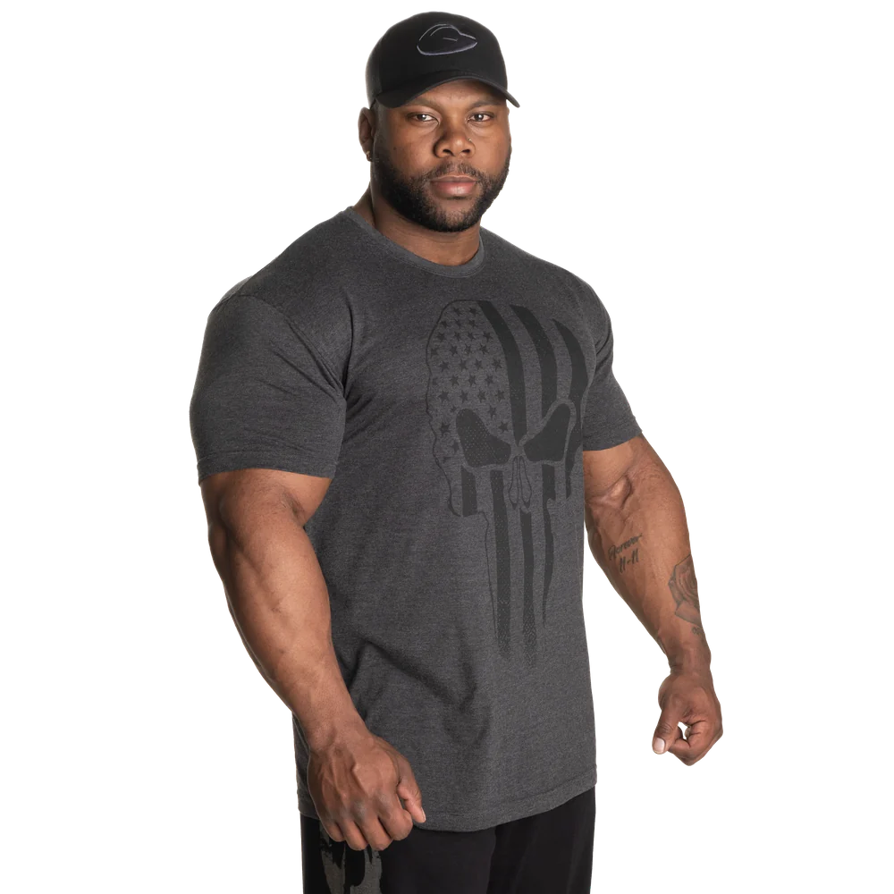 Gasp Skull Standard Tee Dark Grey Melange