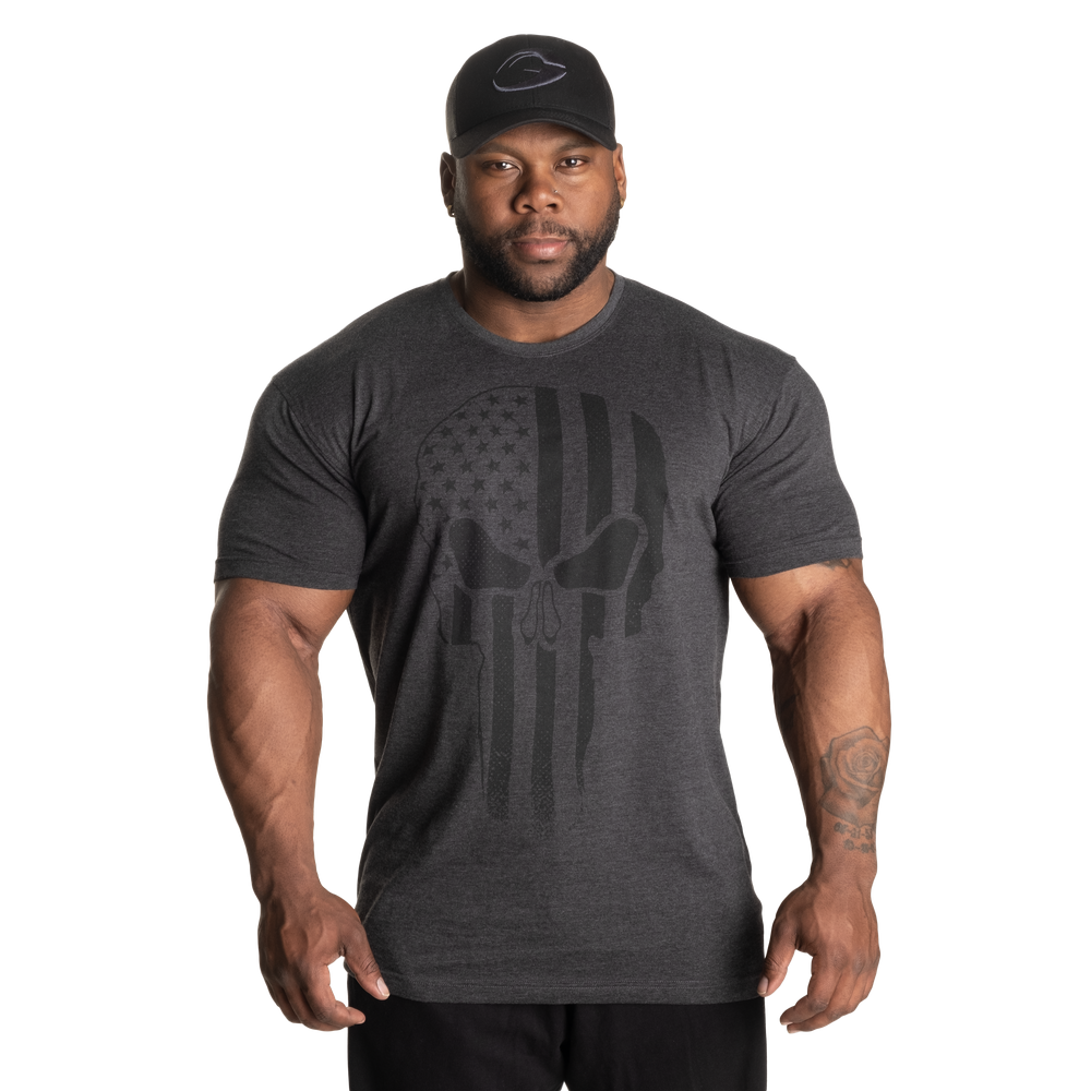 Gasp Skull Standard Tee Dark Grey Melange