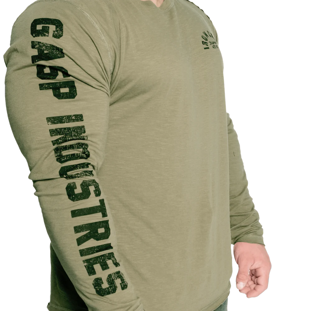 Gasp Throwback LS Tee Washed Green