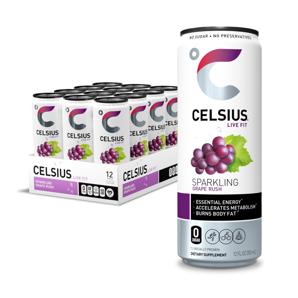 Celsius Energy Drink - Sparkling Essential Fitness Drink - 12x355ml