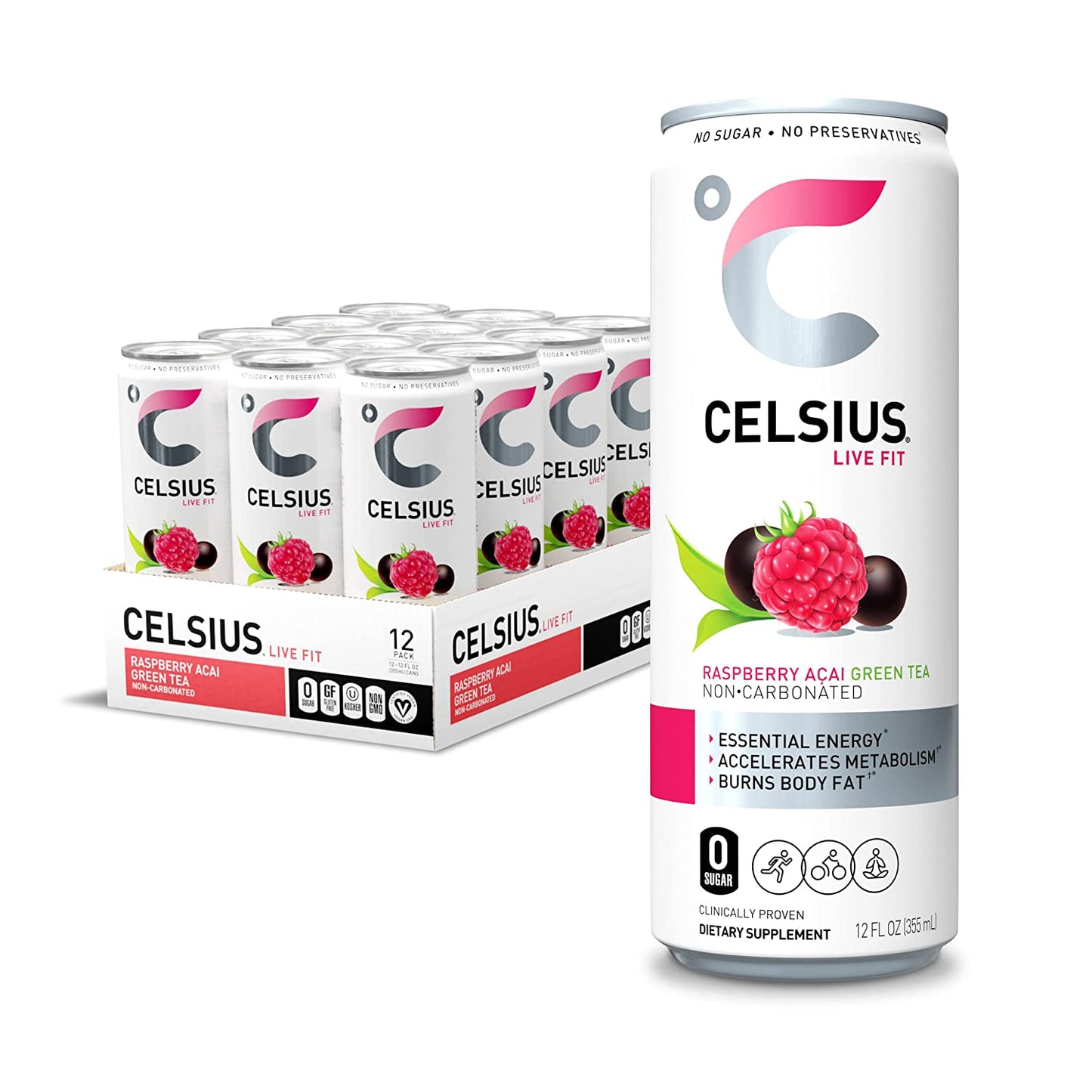 Celsius Energy Drink - Sparkling Essential Fitness Drink - 12x355ml