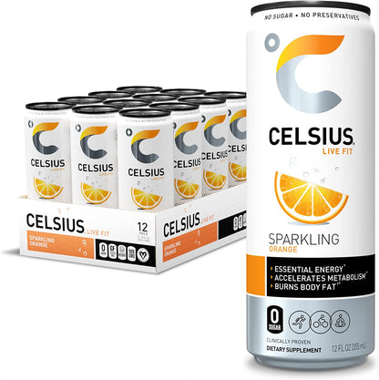 Celsius Energy Drink - Sparkling Essential Fitness Drink - 12x355ml