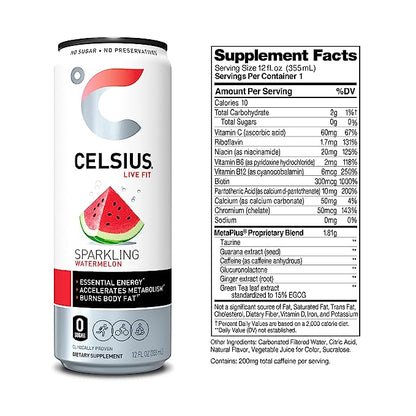 Celsius Energy Drink - Sparkling Essential Fitness Drink - 355ml