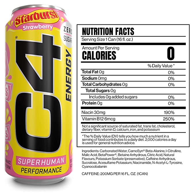 Cellucor - C4 Carbonated Energy Drink 12x473ml - Starburst Series