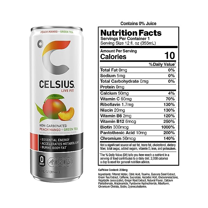Celsius Energy Drink - Sparkling Essential Fitness Drink - 355ml