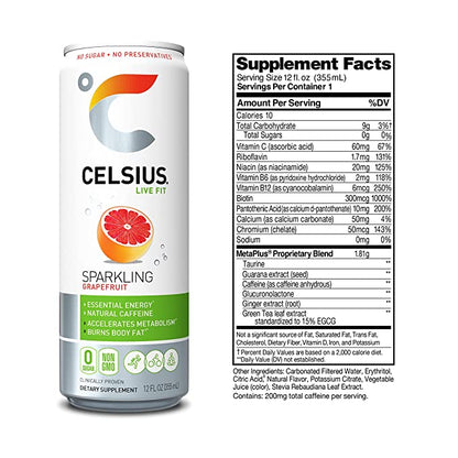 Celsius Energy Drink - Sparkling Essential Fitness Drink - 12x355ml