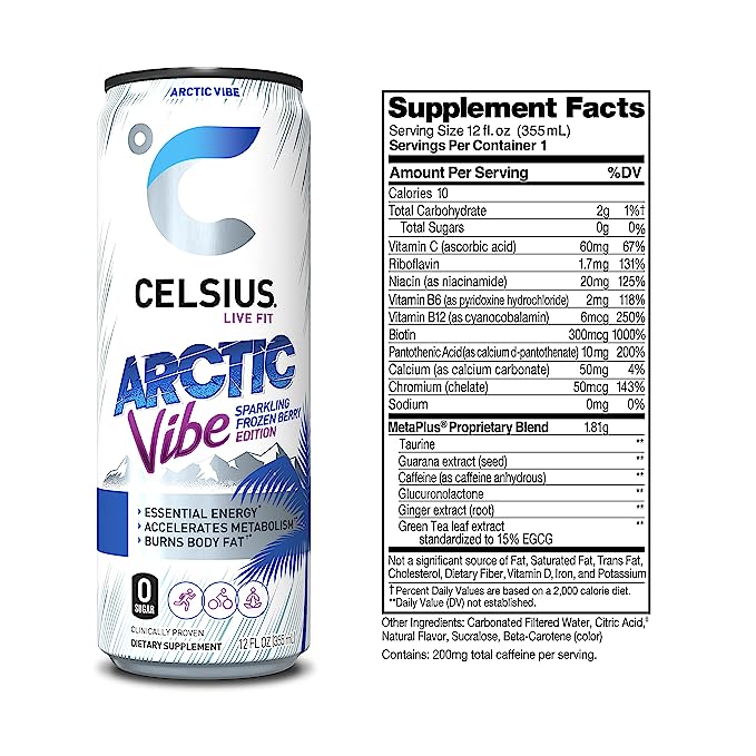Celsius Energy Drink - Sparkling Essential Fitness Drink - 355ml