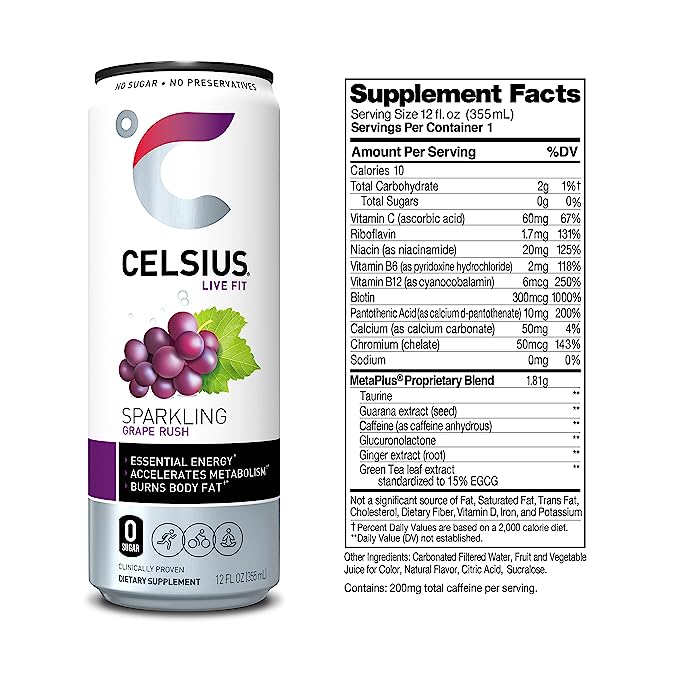 Celsius Energy Drink - Sparkling Essential Fitness Drink - 355ml
