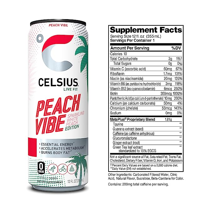 Celsius Energy Drink - Sparkling Essential Fitness Drink - 355ml