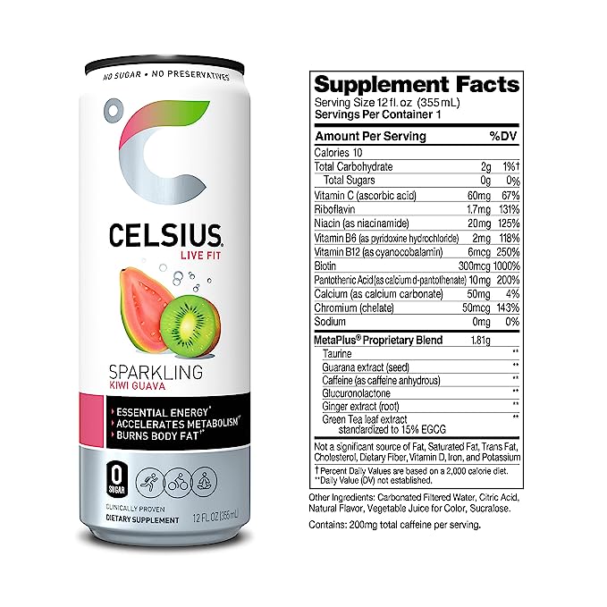 Celsius Energy Drink - Sparkling Essential Fitness Drink - 355ml