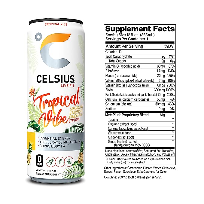 Celsius Energy Drink - Sparkling Essential Fitness Drink - 355ml