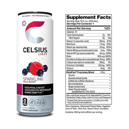 Celsius Energy Drink - Sparkling Essential Fitness Drink - 355ml