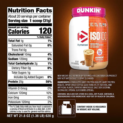 Dymatize - Iso-100 Hydrolysed Whey Isolate Protein - 20 serving