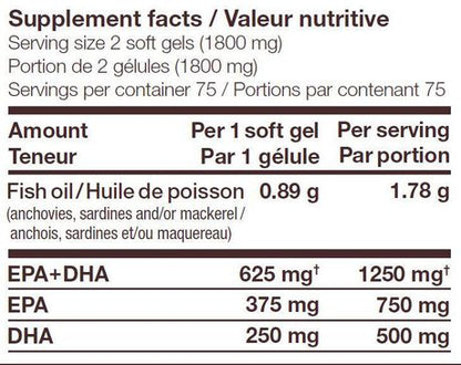 NutraSea Omega-3+Vitamin D 60 LiquidGels