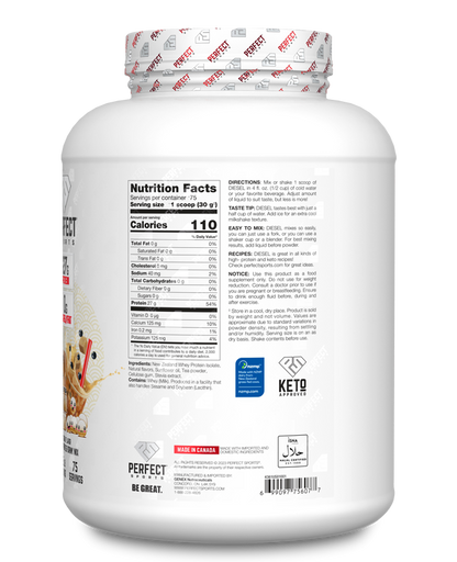 Perfect Sports - Diesel New Zealand Whey Isolate Protein - 5lbs