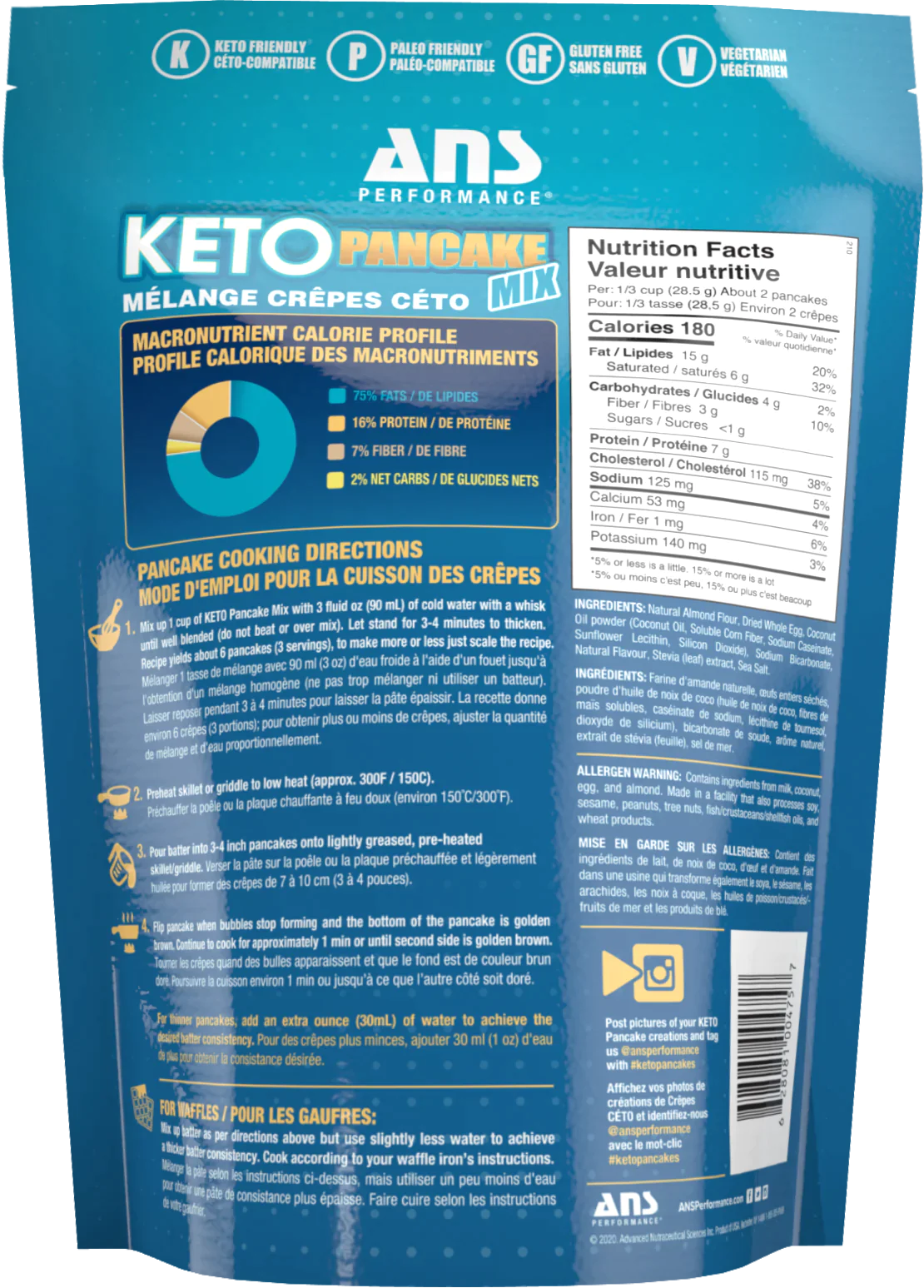 ANS Performance - Keto Pancake Mix - 283g