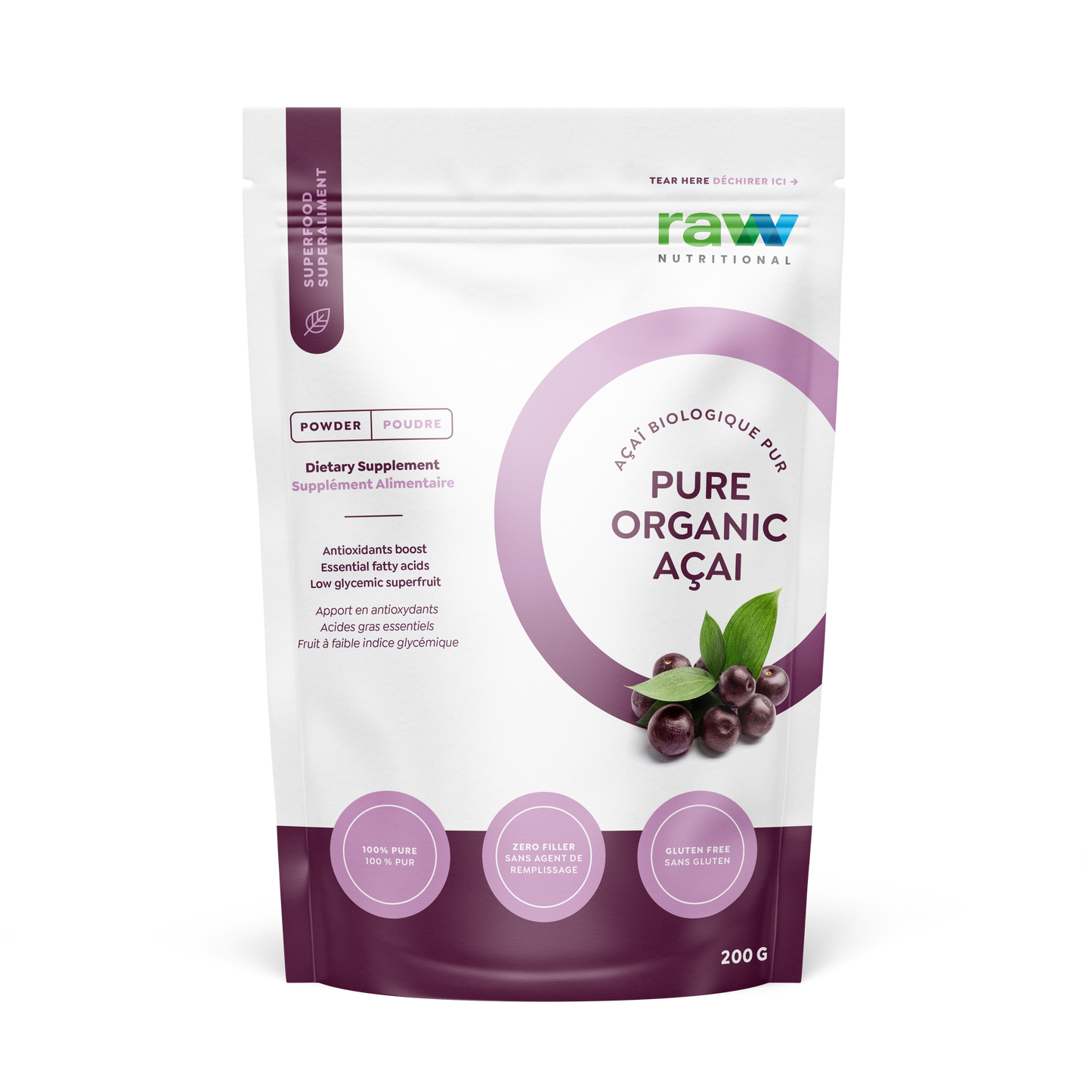 Raw Nutritional - Pure Organic Açai - 200g