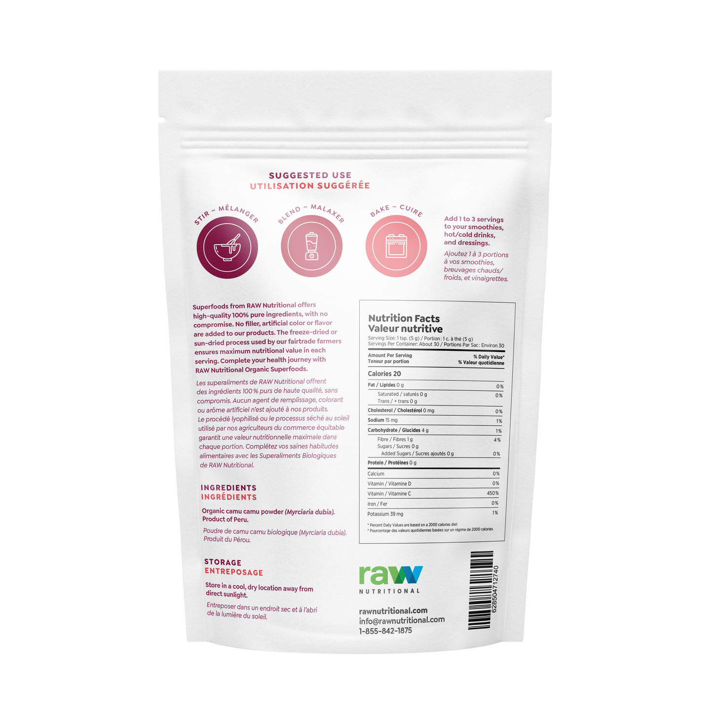 Raw Nutritional - Pure Organic Camu Camu 150g