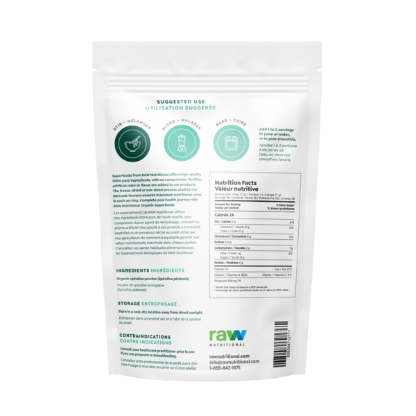 Raw Nutritional - Pure Organic Spirulina 200g
